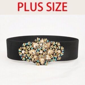 Elegant Black Embellished Belt